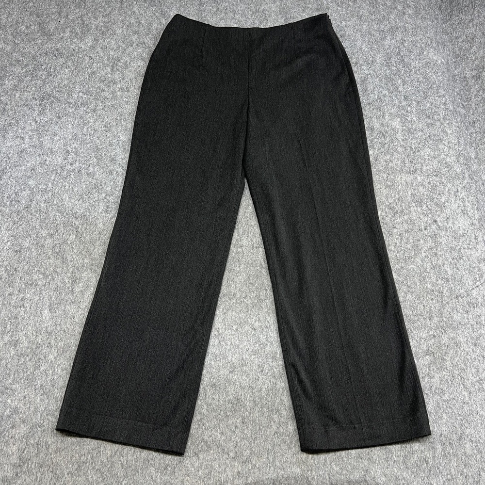Chicos Pants Womens‎ 2 Gray Ponte Straight Leg Dress Work Zip Pockets Stretch